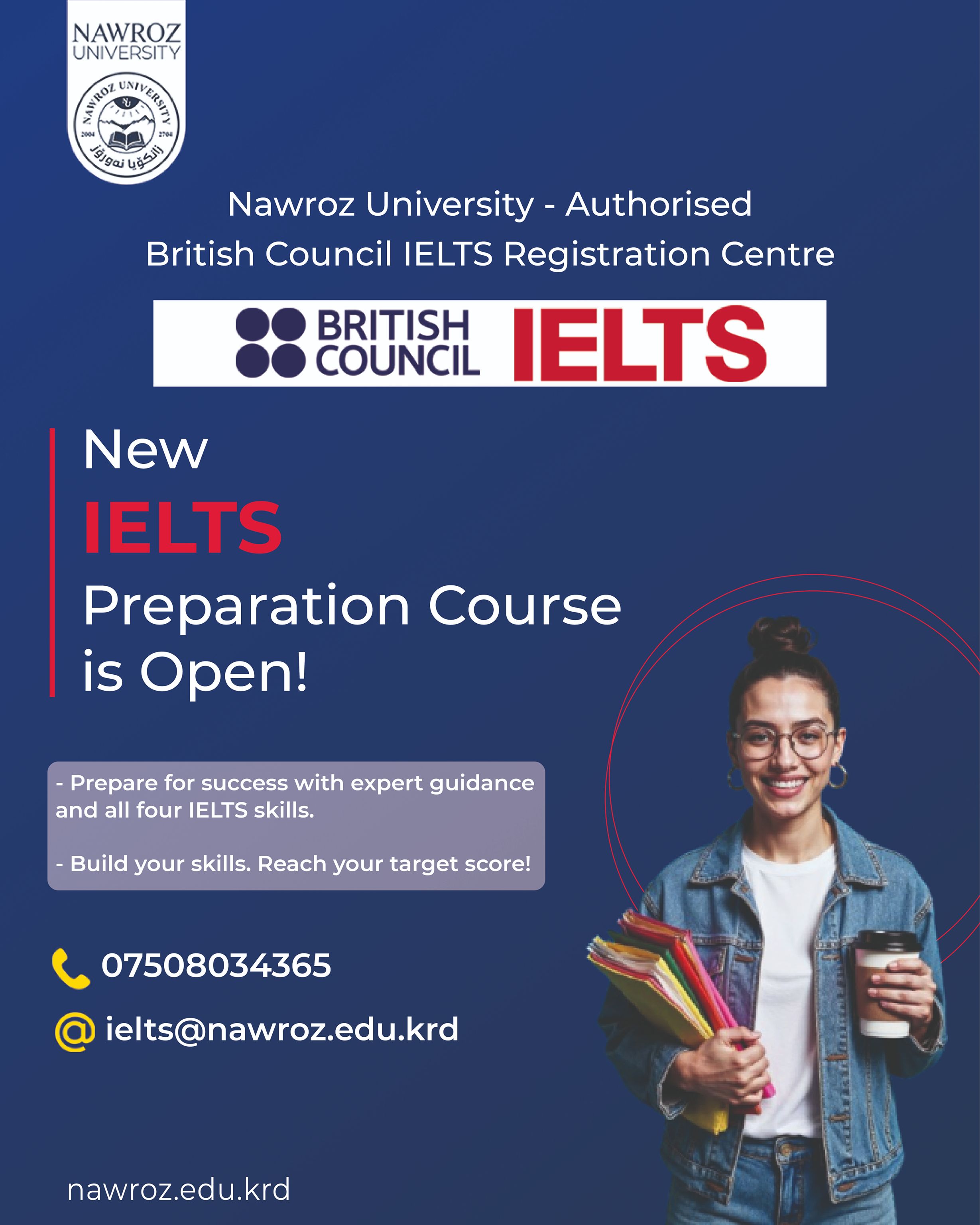 Nawroz University Announces a New IELTS Preparation Course