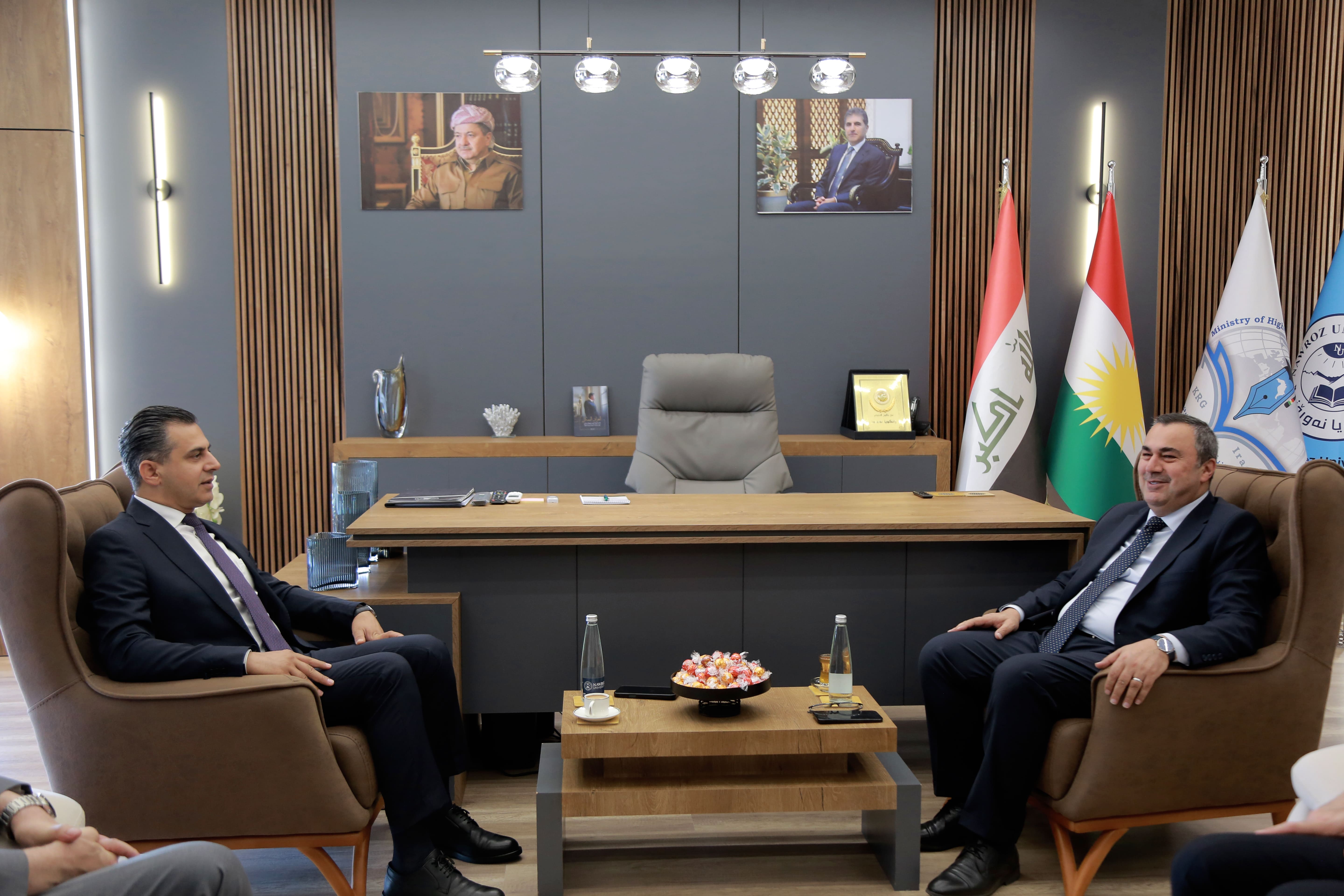 President of Nawroz University Receives a Delegation from the Ministry of Higher Education