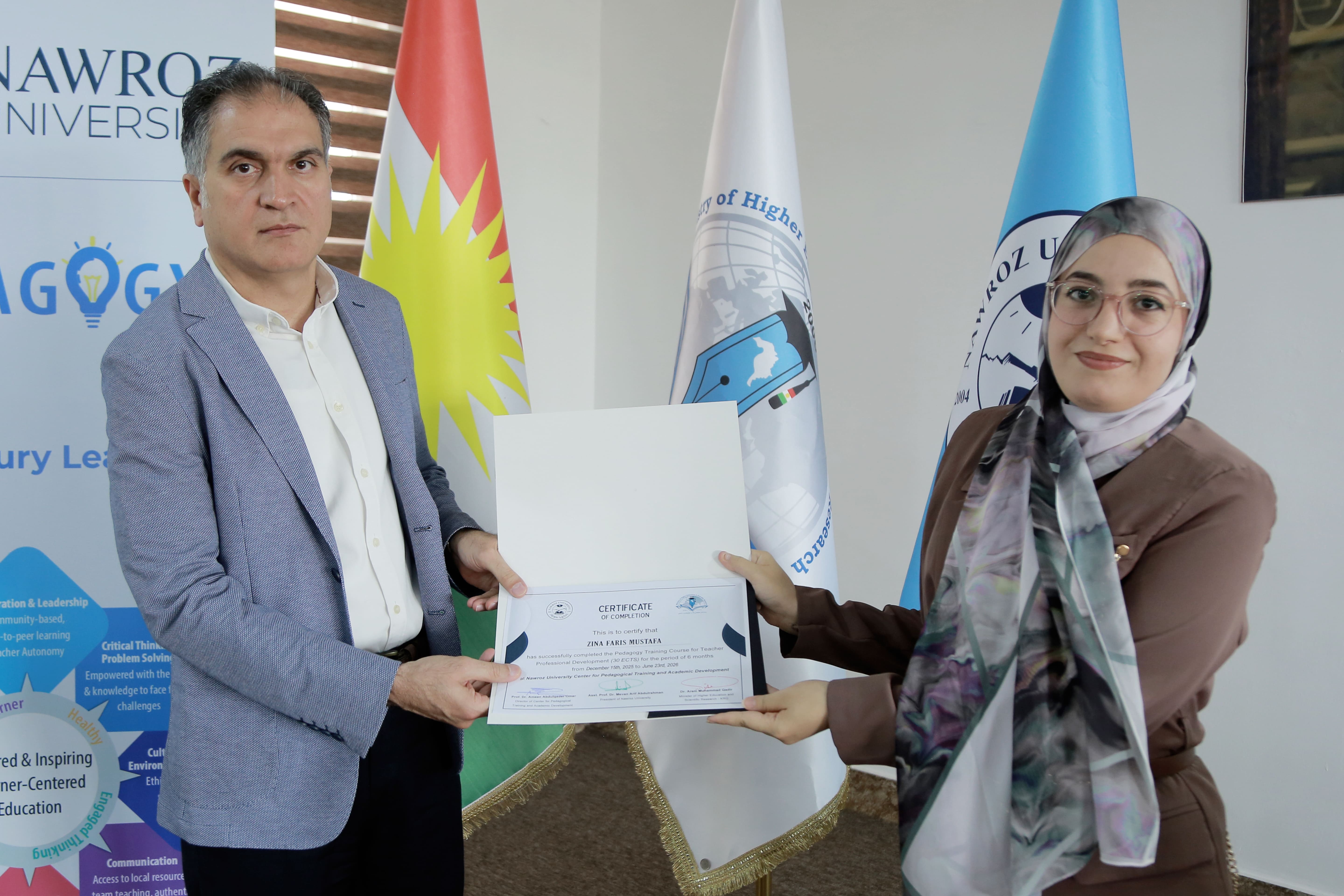 Nawroz University Celebrates the Completion of the 9th Pedagogical Training Course