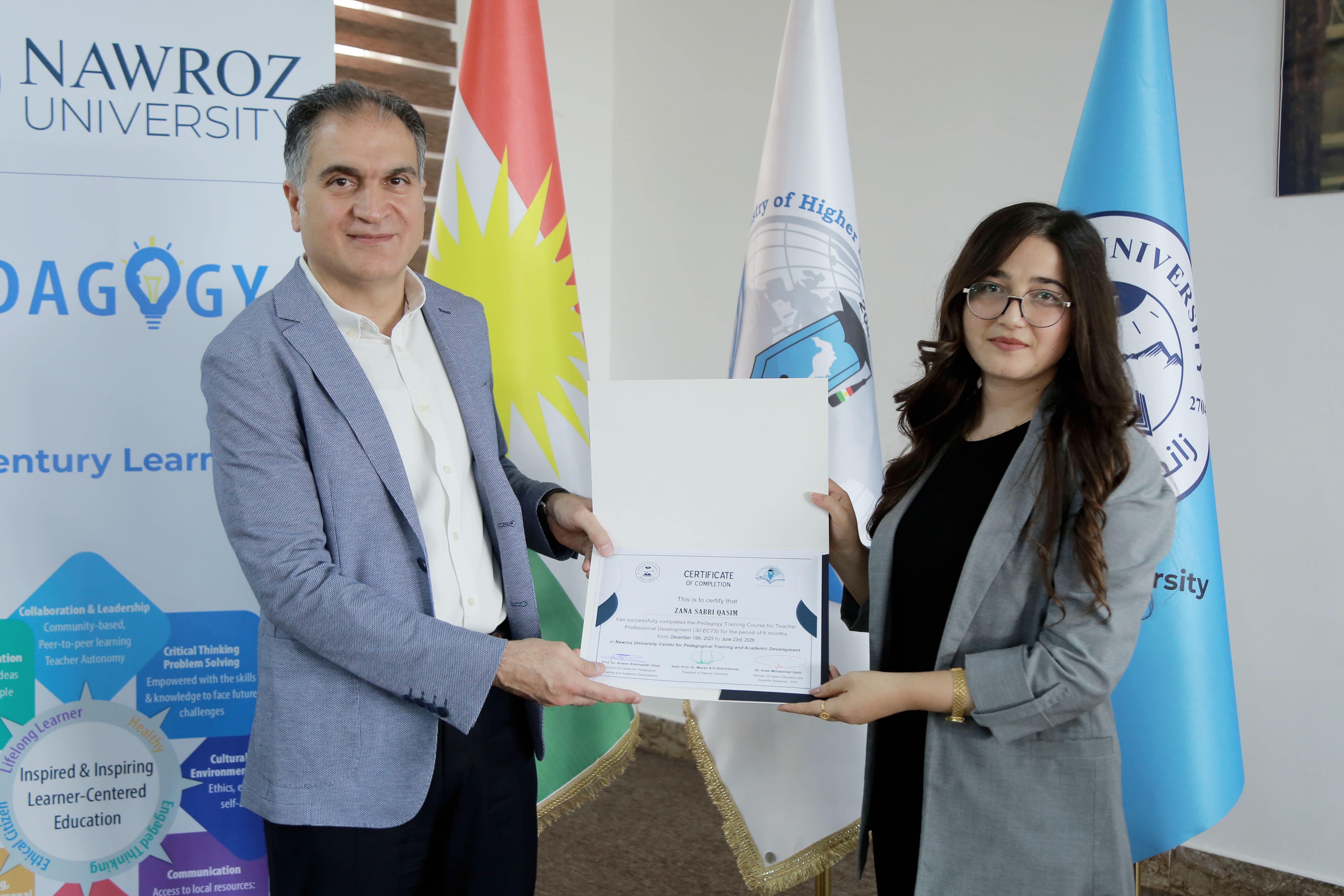 Nawroz University Celebrates the Completion of the 9th Pedagogical Training Course