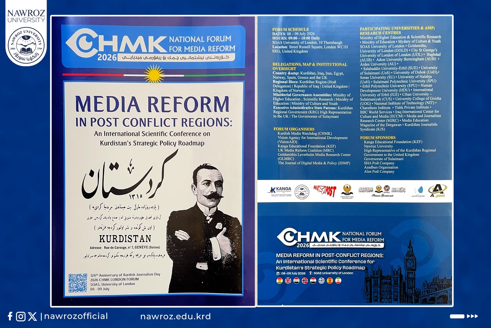 Kurdish Media Monitoring Organization (CHMK) Honors Nawroz University