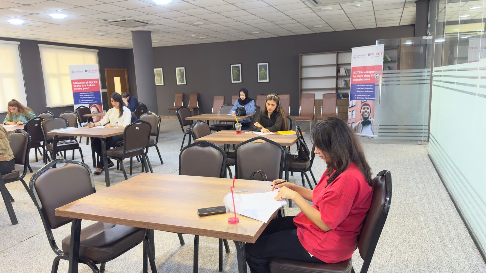 IELTS Preparation Course Participants Take Mock Exam at Nawroz University