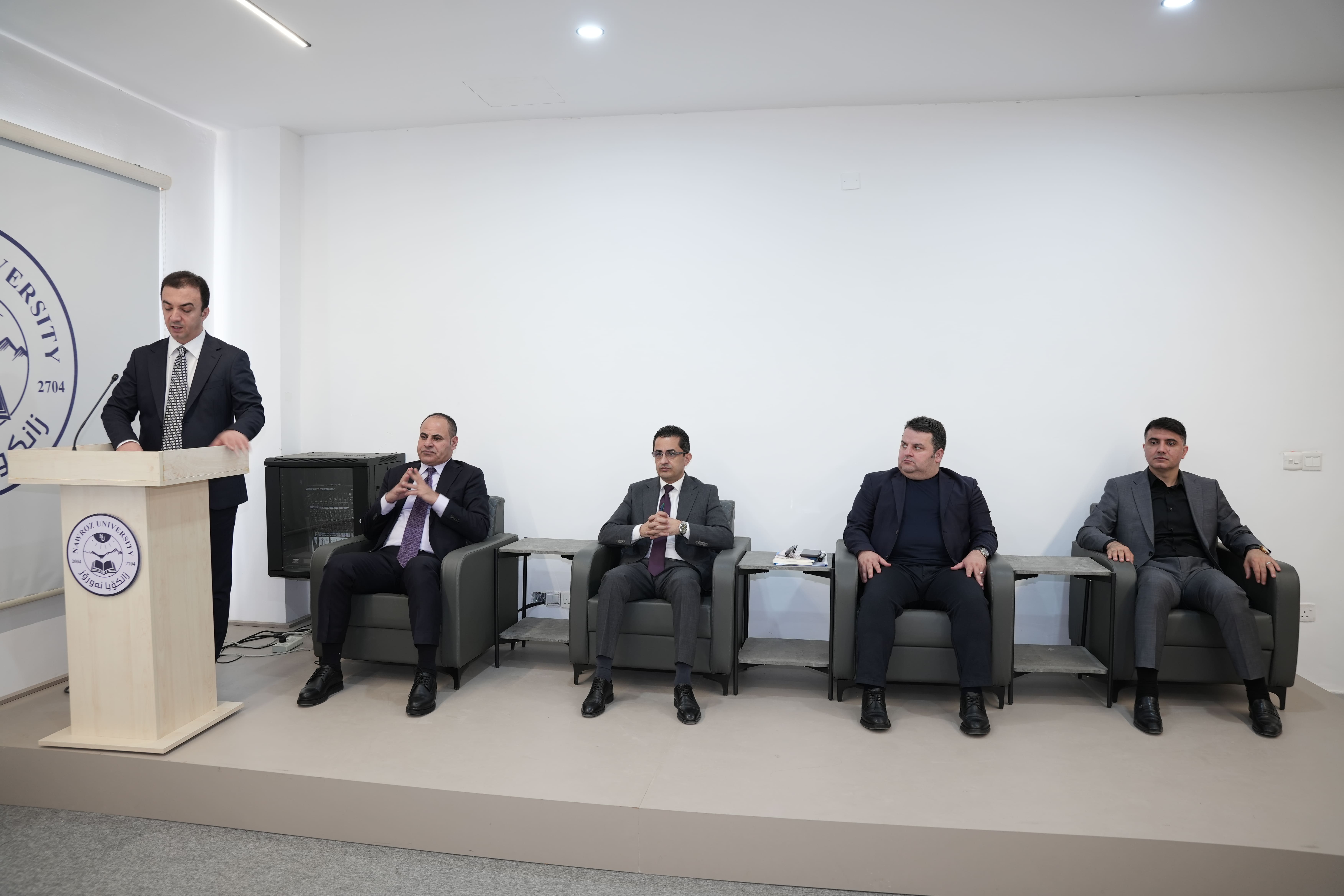 A seminar at Nawroz University on "Procedures for the Professional Code of Conduct for University Faculty and Student Behavior."